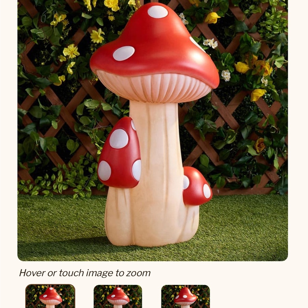 Cracker Barrel Red and Cream Mushroom Decor